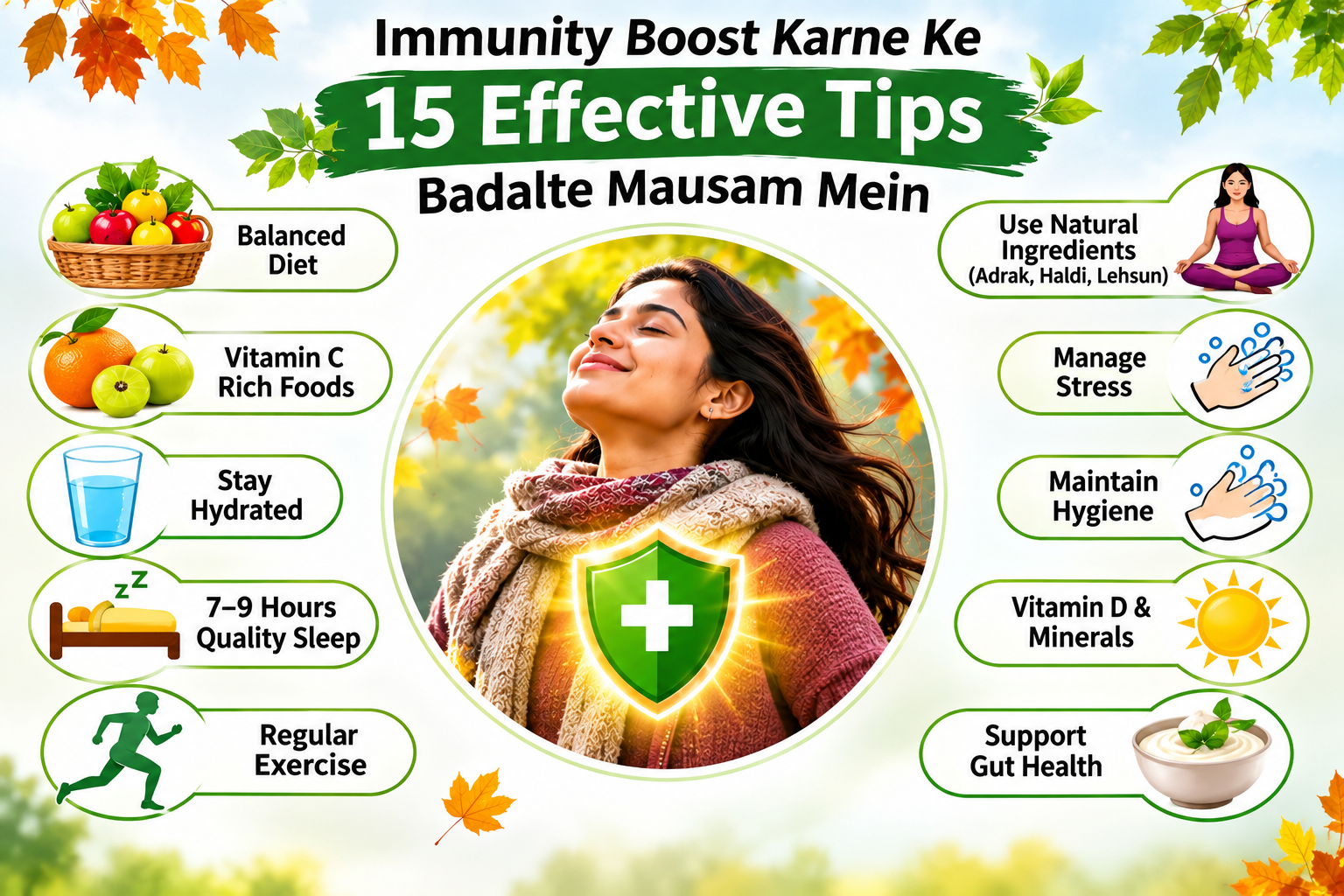 Seasonal immunity wellness illustration